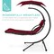 Best Choice Products Hanging Curved Chaise Lounge Chair Swing for Backyard, Patio w/ Pillow, Shade, Stand